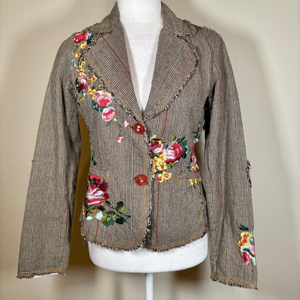Paparazzi by Biz Floral Embroidered Women's Jacket Size Small